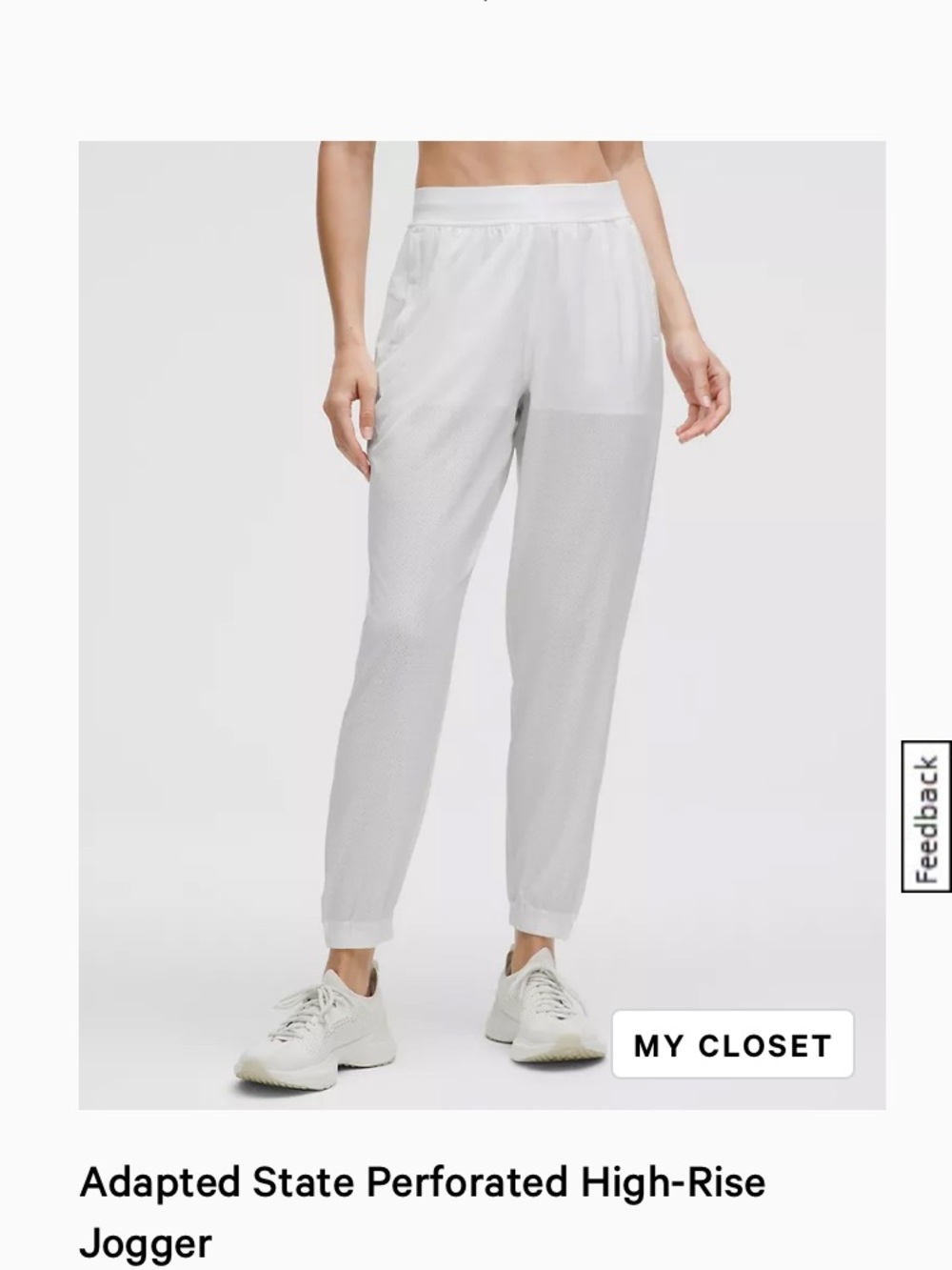 lululemon athletica White Perforated High-Rise Joggers